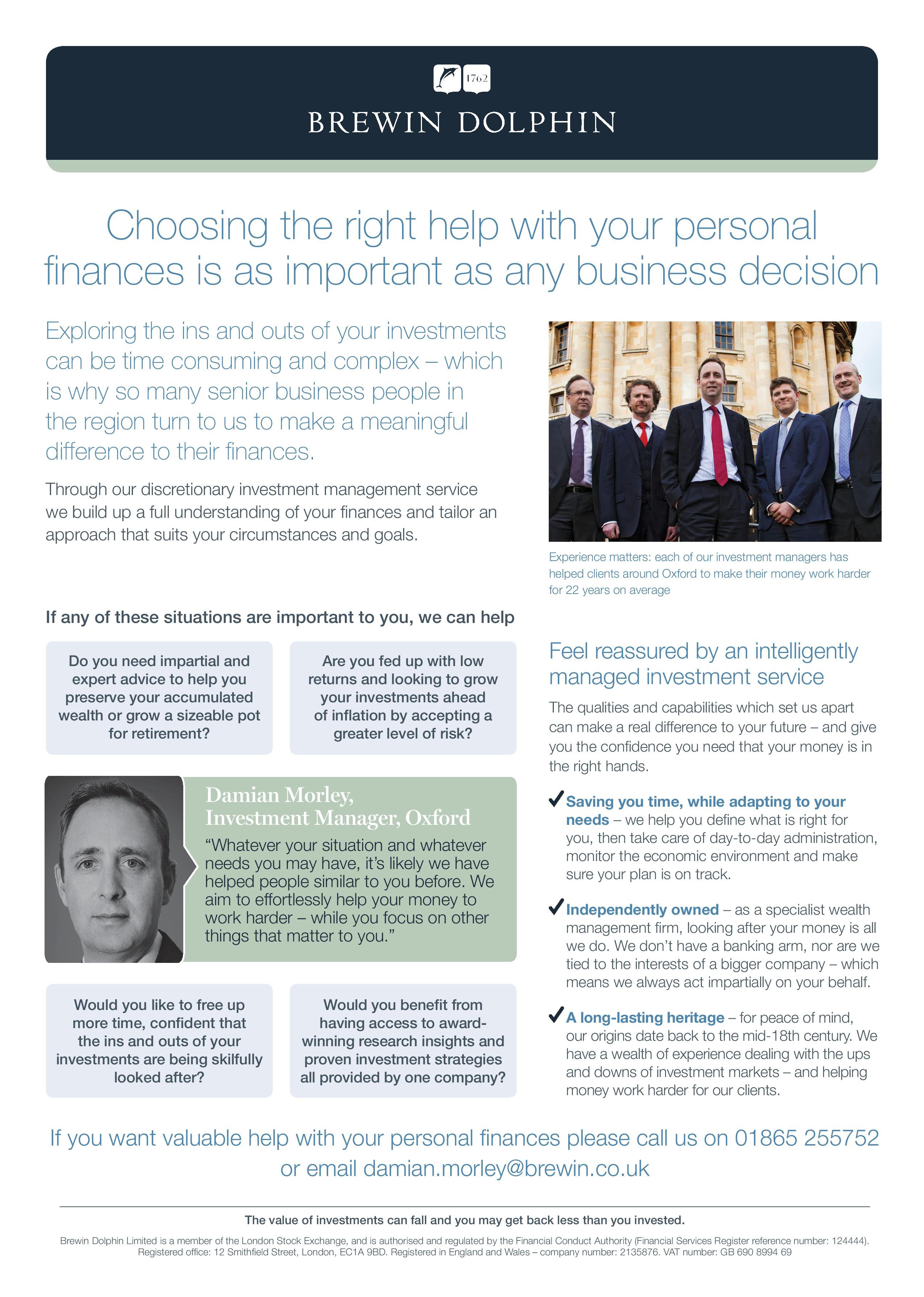 Brewin Dolphin 'detailed' ad